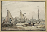 R 067
<br/>
Riviergezicht met zeilend jacht
<br/>
<em>Coopse, Pieter (werkz.1668 - 1677), toegeschreven aan</em>